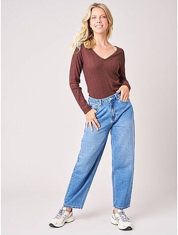 T-shirt stretch femme en pointelle 'deeluxe'