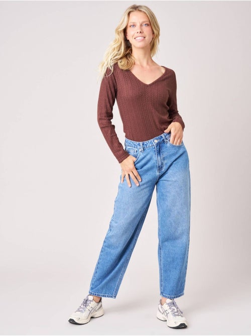 T-shirt stretch femme en pointelle 'deeluxe' - Kiabi