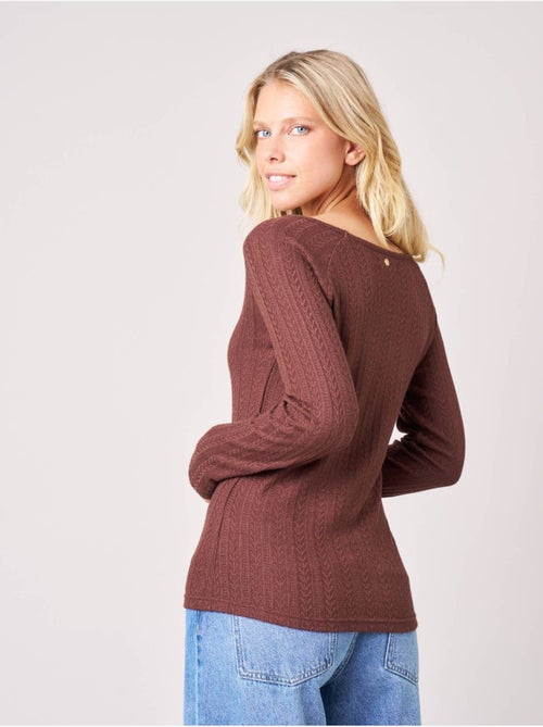 T-shirt stretch femme en pointelle 'deeluxe' - Kiabi