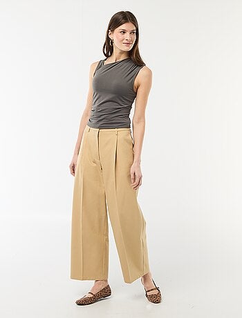 T-shirt stretch uni asymétrique