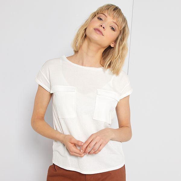 tee shirt femme ecru