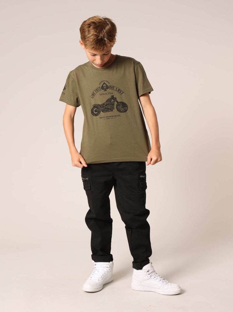 T-shirt style motard pour garçon avec illustration de moto 'Deeluxe' Kaki - Kiabi