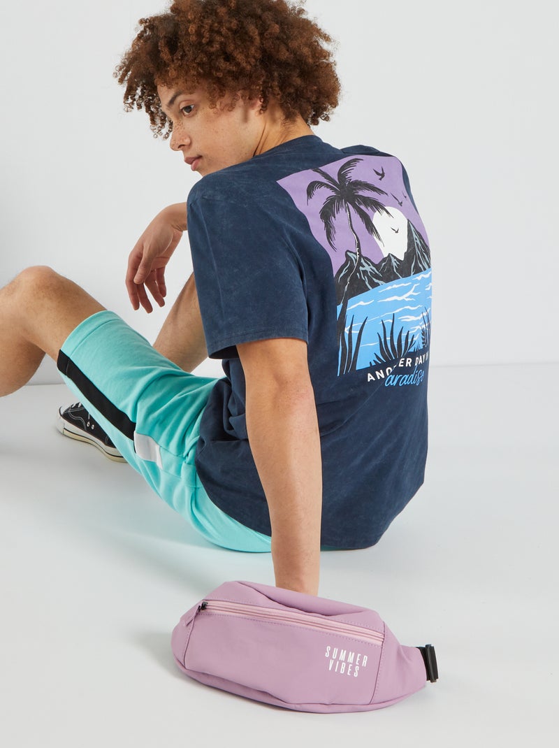 T-shirt style vintage imprimé 'Paradise' Bleu - Kiabi