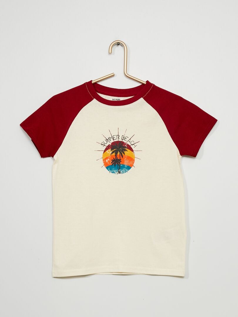 T-shirt 'Summer beach' en jersey Beige - Kiabi
