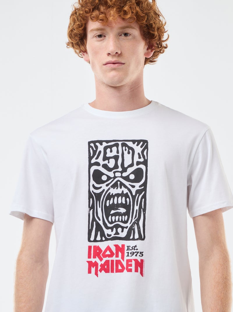 T-shirt 'Sun city' 'Iron maiden' en coton Blanc - Kiabi