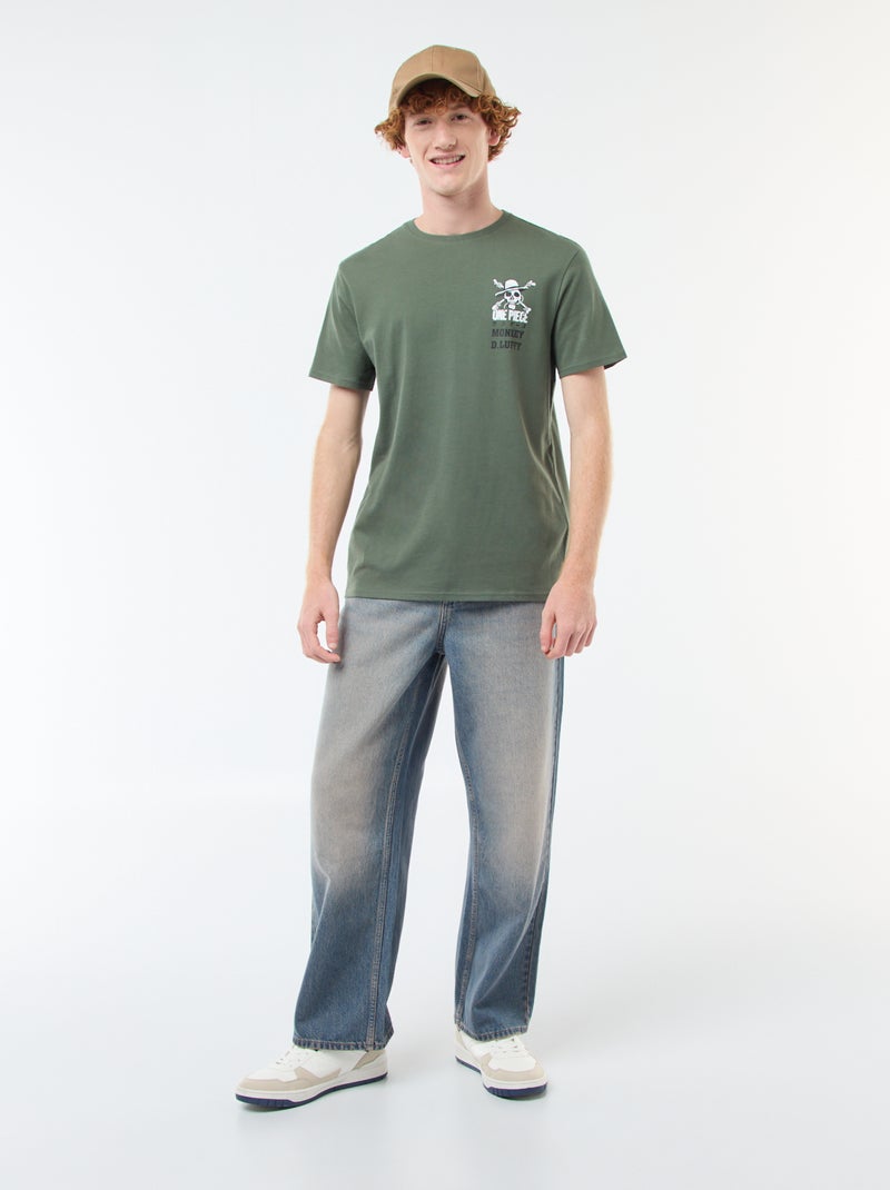 T-shirt 'Sun city' 'One piece' en coton Vert - Kiabi