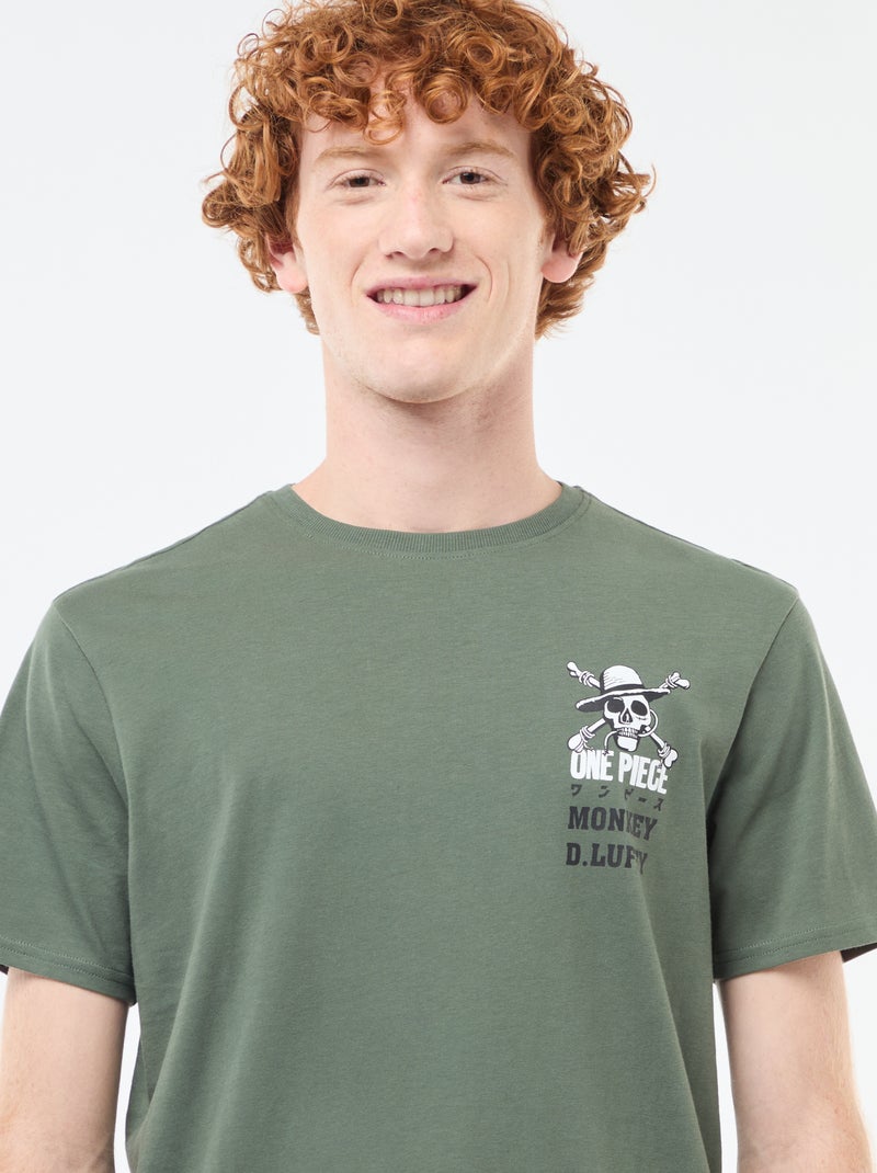 T-shirt 'Sun city' 'One piece' en coton Vert - Kiabi