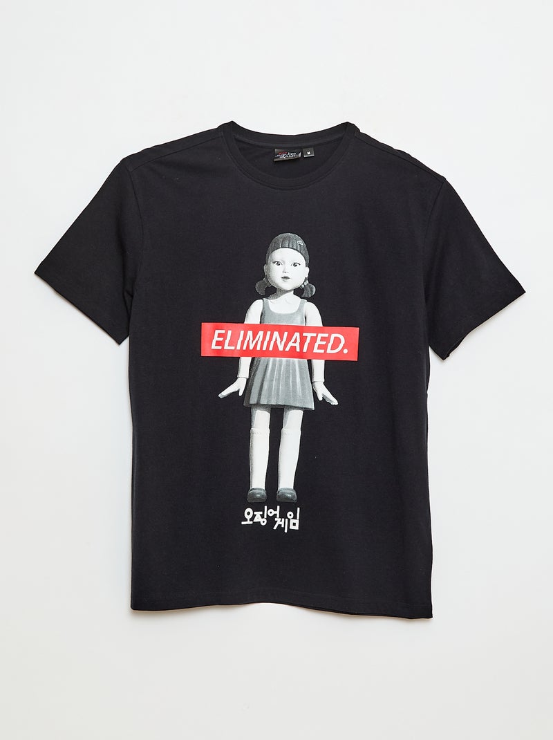 T-shirt 'Sun city' 'Squid Game' 'Netflix' en coton Noir - Kiabi