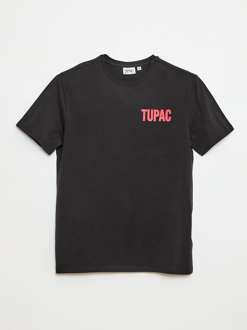 T-shirt 'Sun city' 'Tupac' en coton Noir - Kiabi