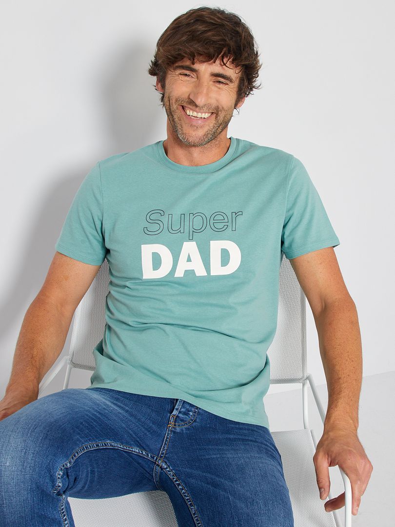 T-shirt  'Super Dad' vert dad - Kiabi