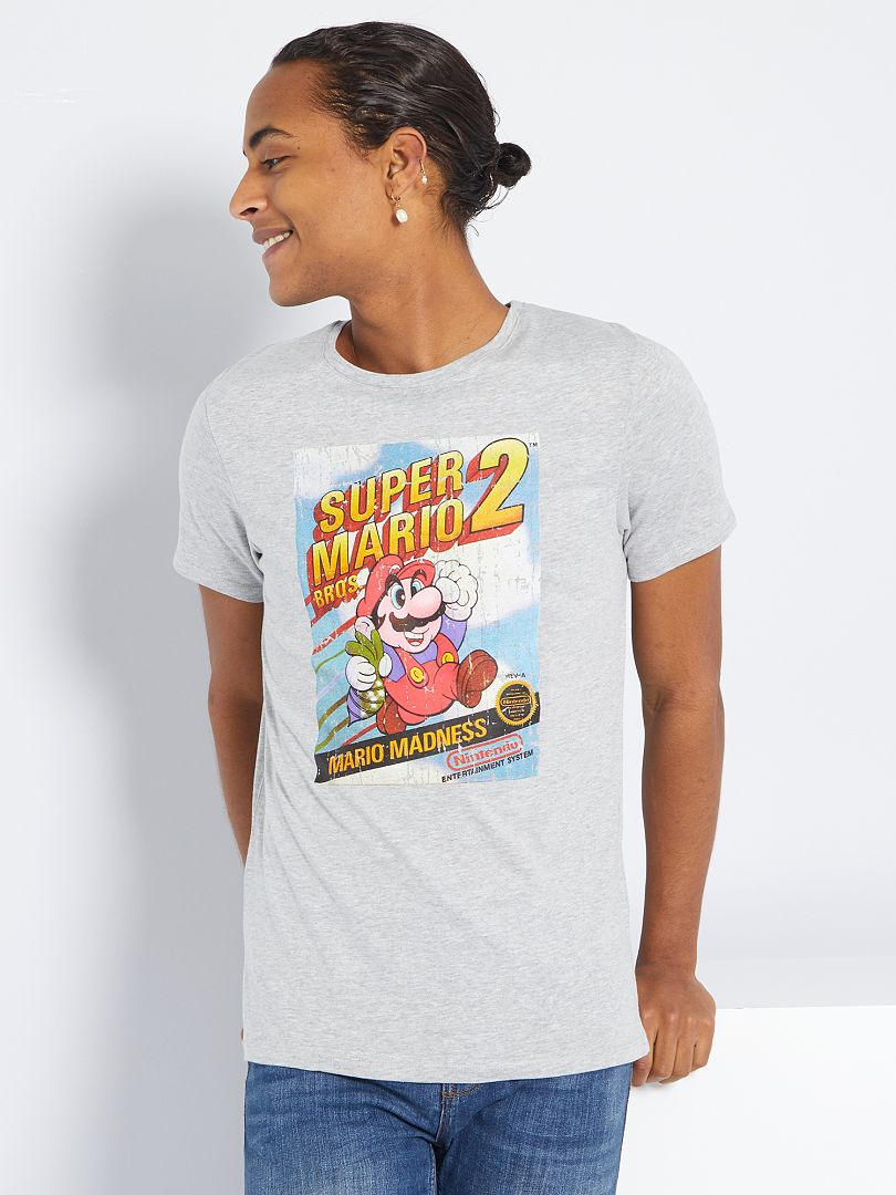 T-shirt 'Super Mario Bros. 2' gris chiné - Kiabi