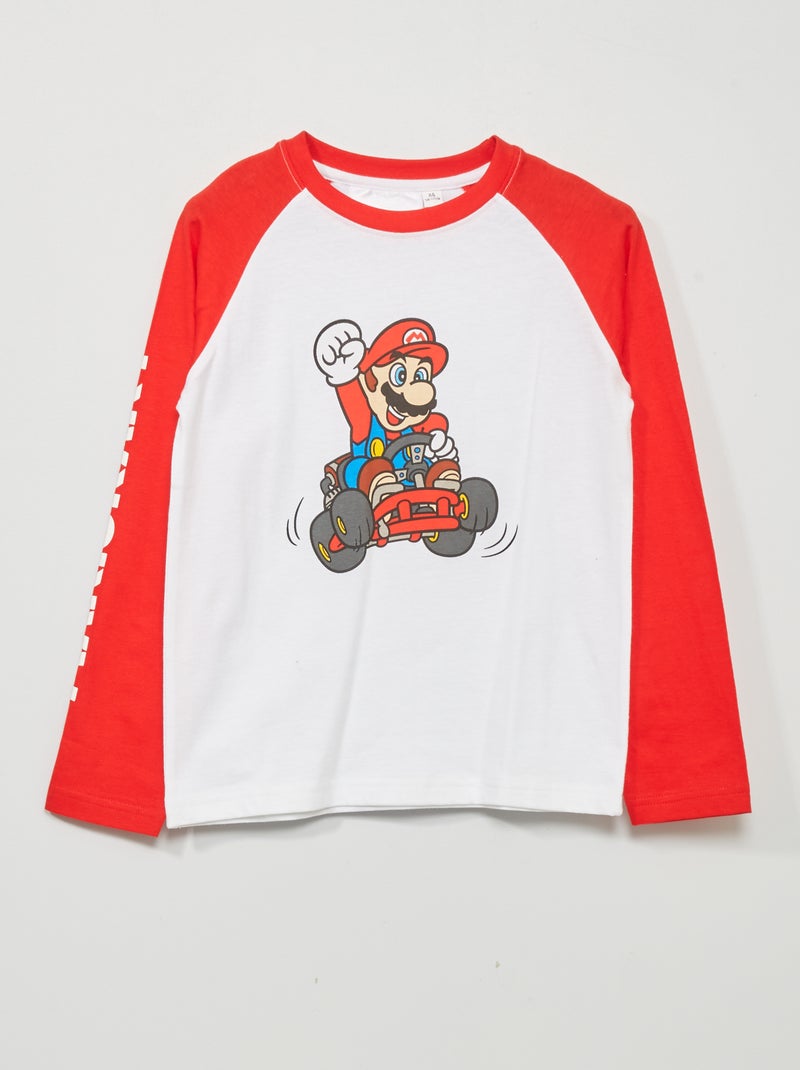 T-shirt 'Super Mario Kart' de 'Nintendo' blanc/rouge - Kiabi