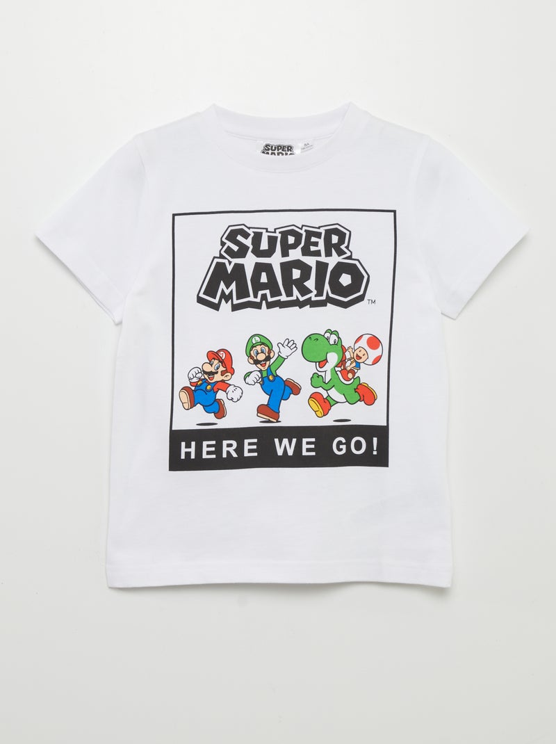 T-shirt 'Super-Mario' manches courtes Blanc - Kiabi
