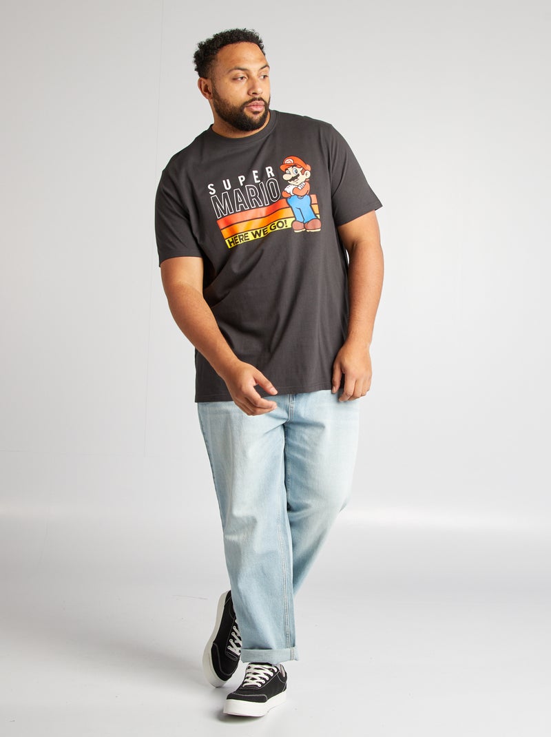 T-shirt 'Super Mario' manches courtes Noir - Kiabi