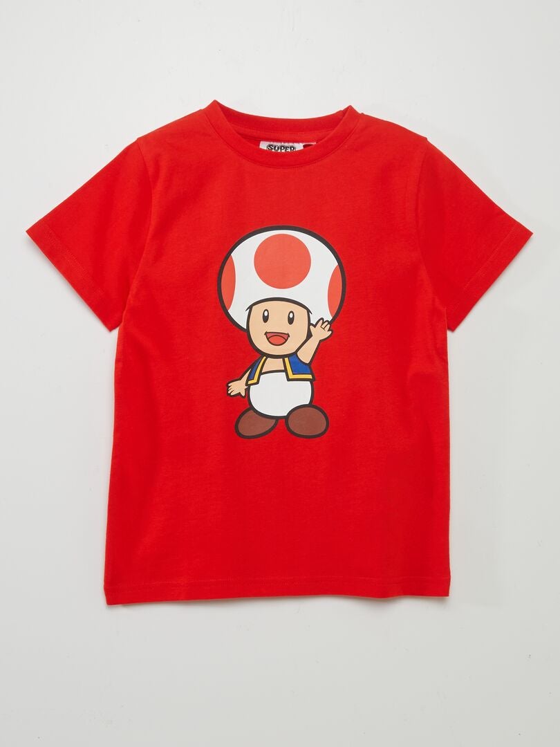 T-shirt 'Super-Mario' manches courtes Rouge - Kiabi