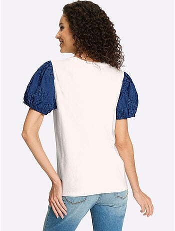 T-shirt Superbe Broderie De Madère - Taille Standard - Helline