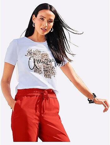 T-shirt Superbe Imprimé Brillant - Taille Standard - Helline