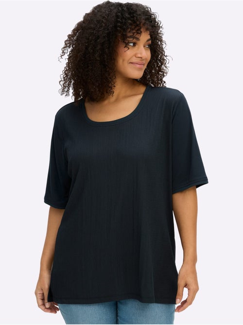 T-shirt Superbe Mélange De Matières - Taille Standard - Sheego - Kiabi