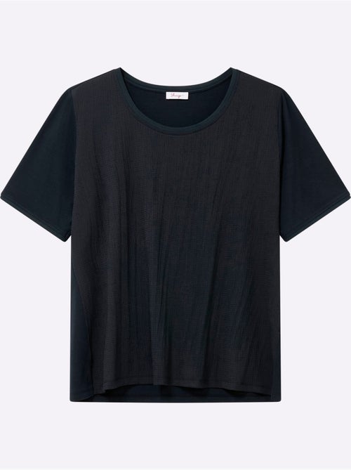 T-shirt Superbe Mélange De Matières - Taille Standard - Sheego - Kiabi