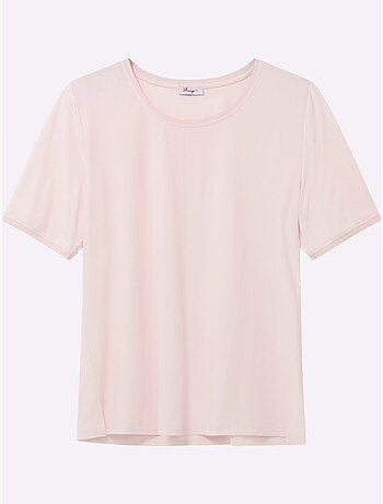 T-shirt Superbe Mélange De Matières - Taille Standard - Sheego