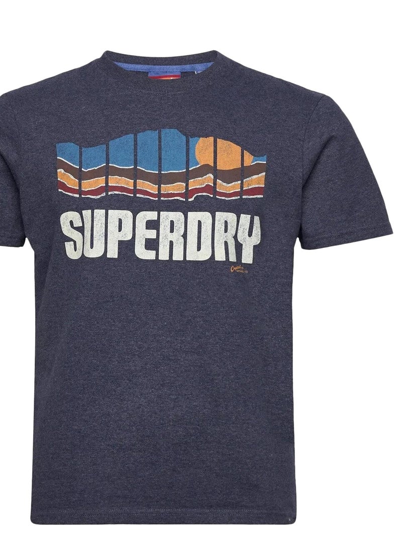 T-Shirt Superdry Vintage Great Outdoors Bleu - Kiabi
