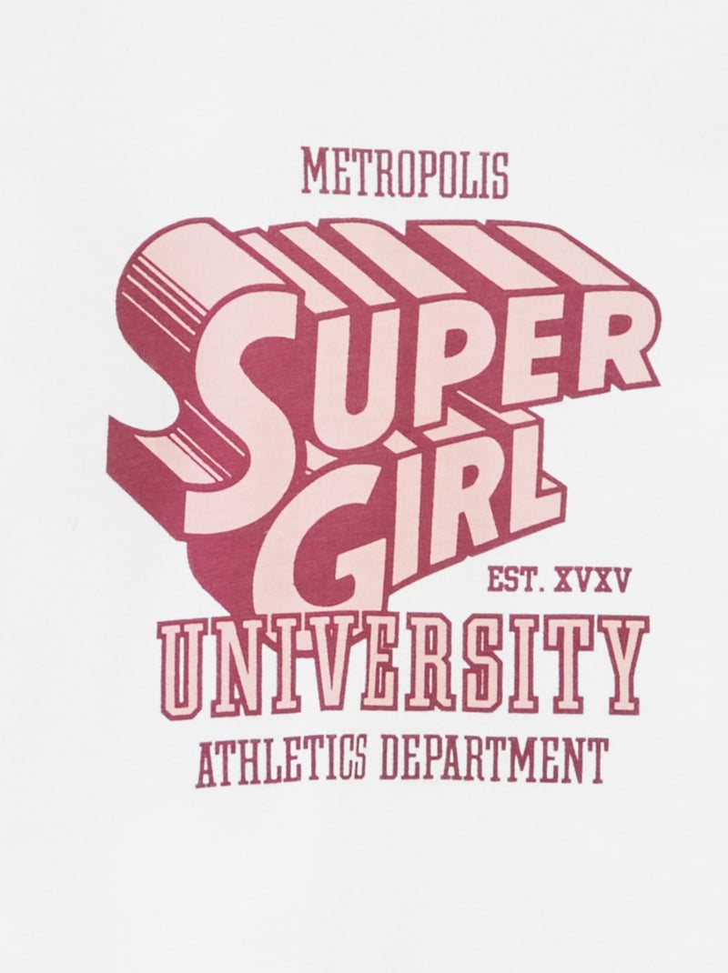 T-shirt 'Supergirl' 'DC Comics' à manches longues Blanc - Kiabi