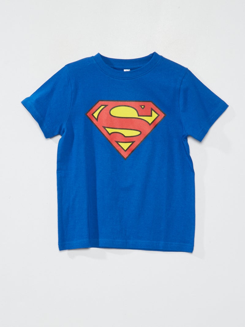 T-shirt 'Superman' à col rond bleu - Kiabi