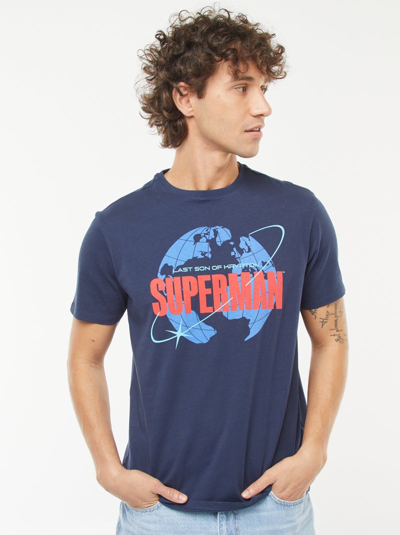 T-shirt 'Superman' 'DC Comics'  manches courtes NOIR - Kiabi