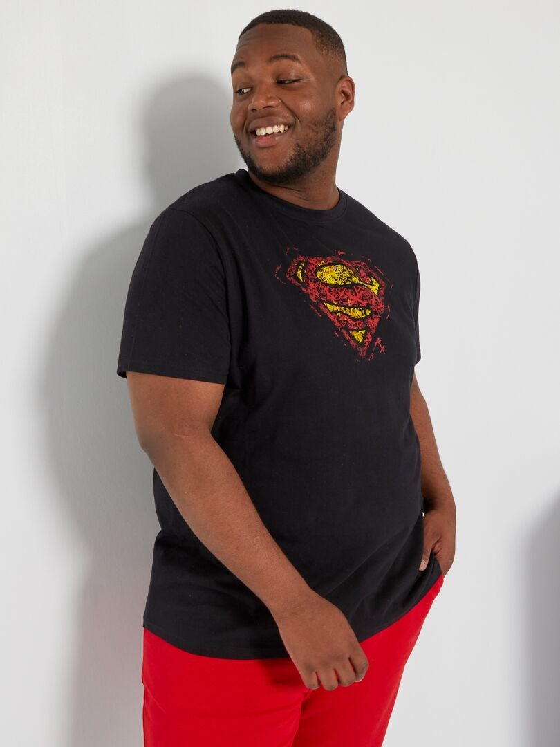 T-shirt 'Superman' en jersey noir - Kiabi