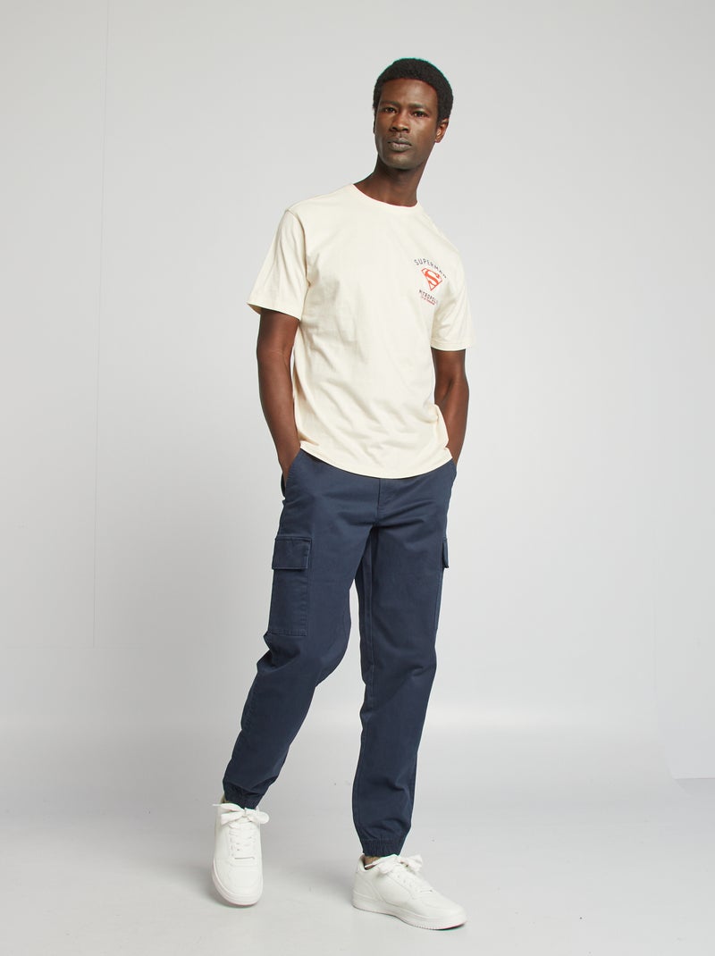 T-shirt 'Superman' manches courtes imprimé recto-verso beige - Kiabi