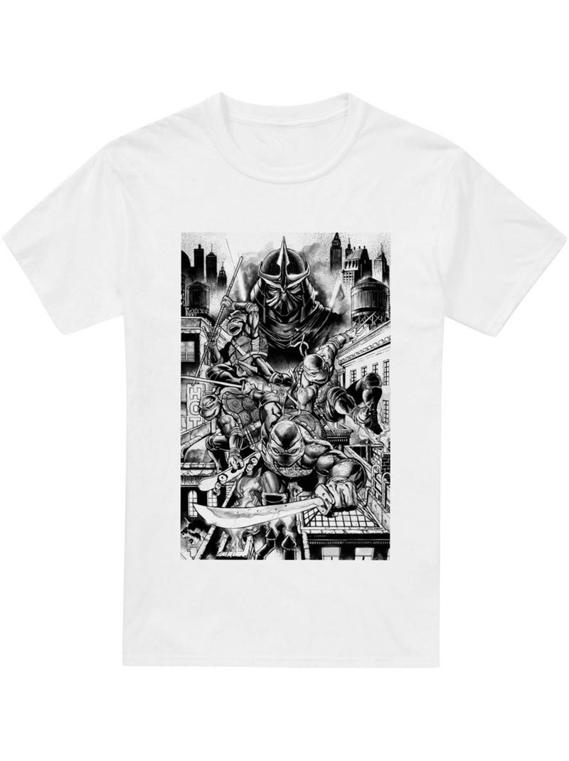T-shirt take down shredder - les tortues ninja Blanc - Kiabi