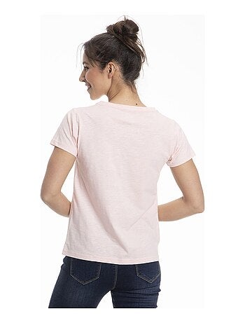 T-Shirt TANIA Rose T-shirt col v