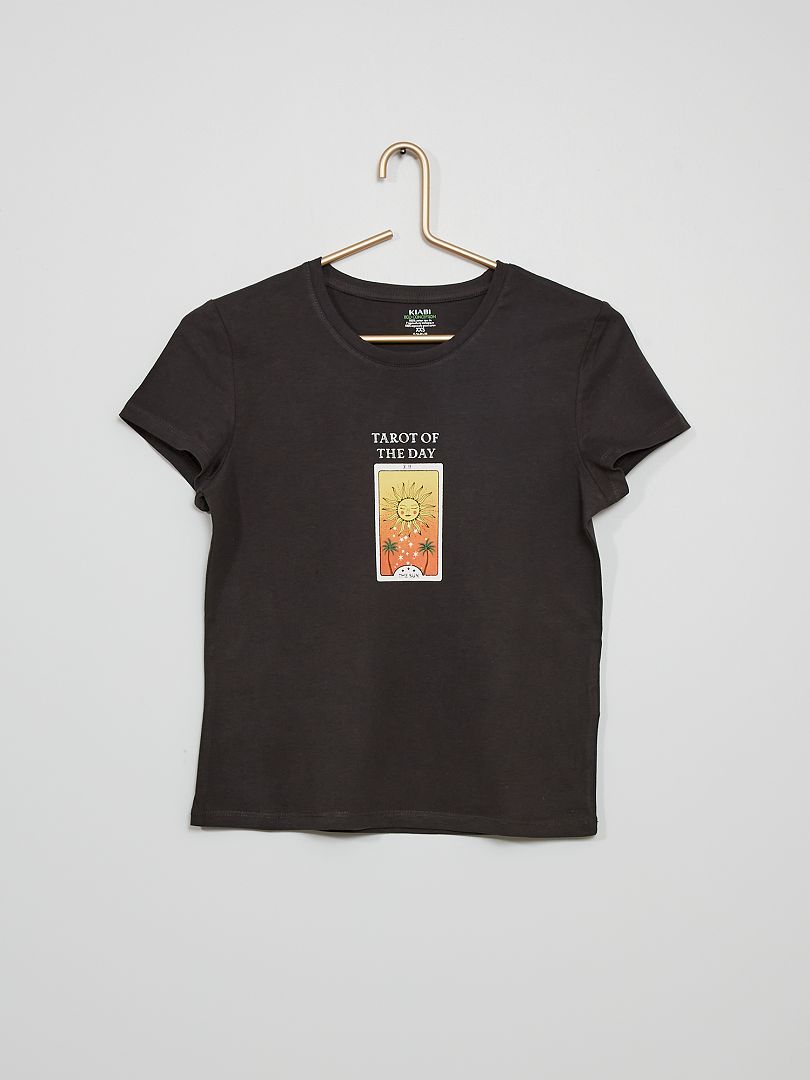 T-shirt 'tarot' anthracite tarot - Kiabi