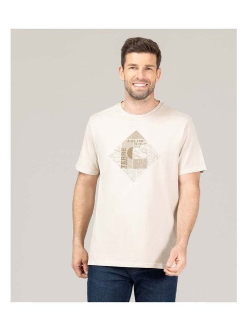 T-shirt teinture minérale beige Homme - Kiabi