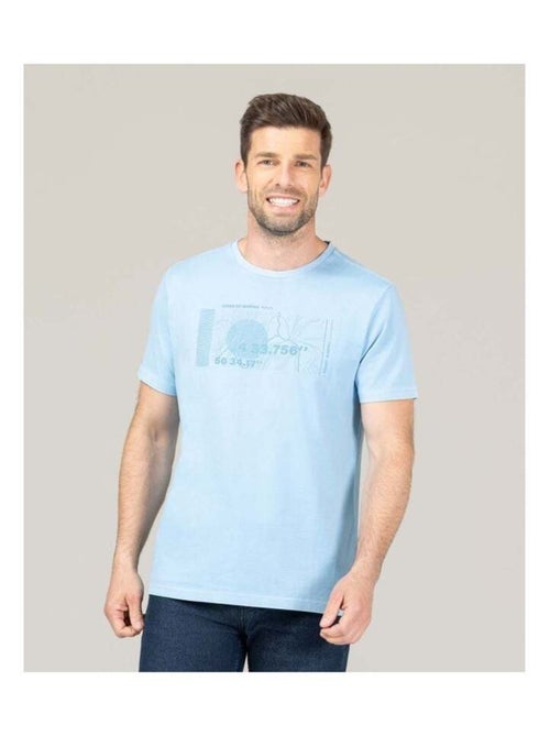 T-shirt teinture minérale bleu Homme - Kiabi