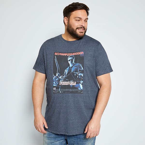 T Shirt Terminator 2 Grande Taille Homme Bleu Gris Chine
