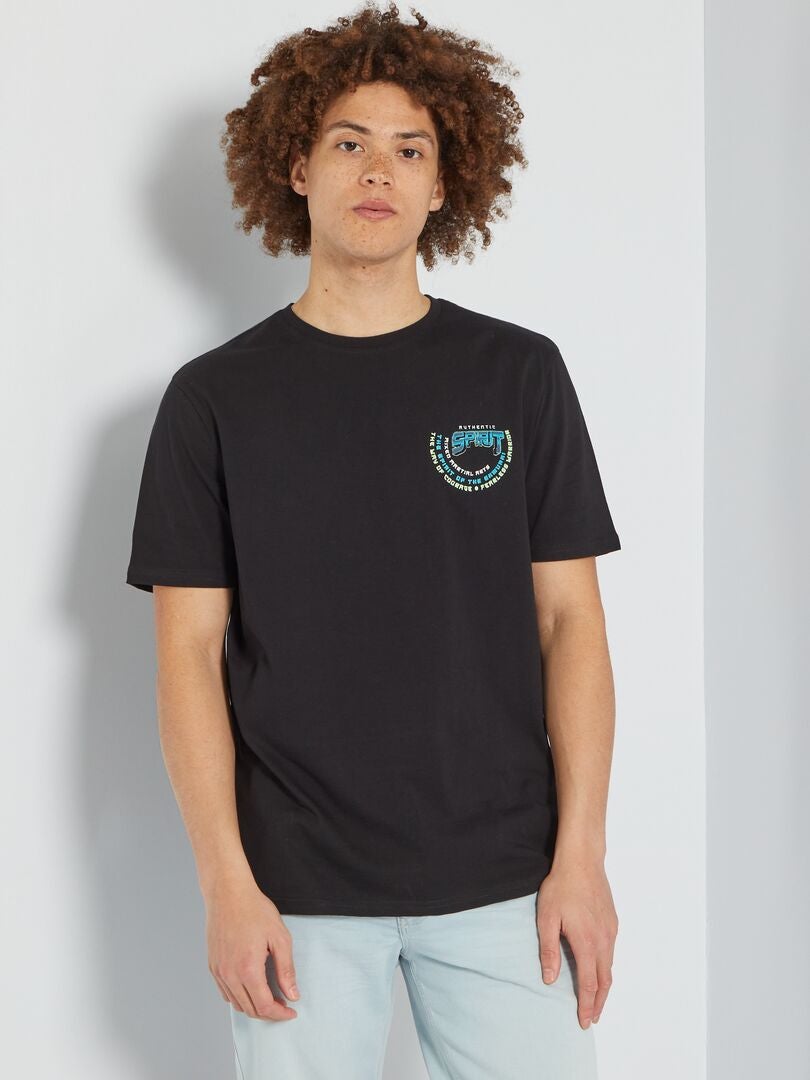 T-shirt tête de dragon noir - Kiabi