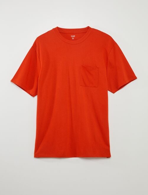 T-shirt texturé uni - Kiabi