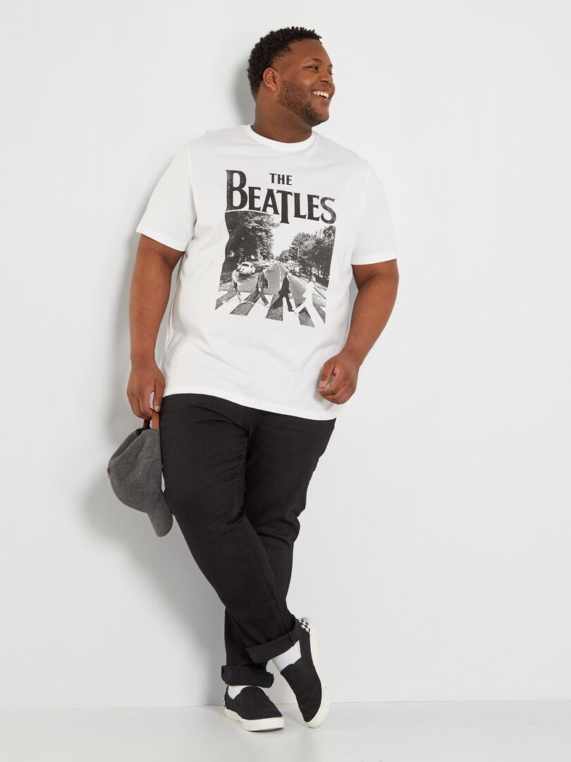 T-shirt 'The Beatles' à col rond blanc - Kiabi