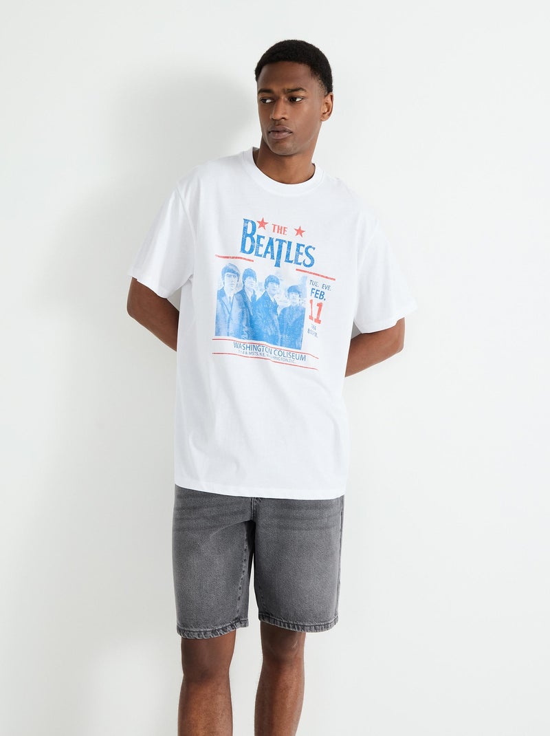 T-shirt « The Beatles » MO Fashion Blanc - Kiabi