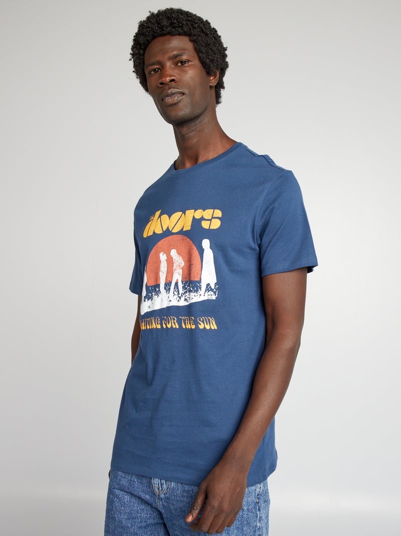 T-shirt 'The Doors' en jersey à col rond Bleu - Kiabi