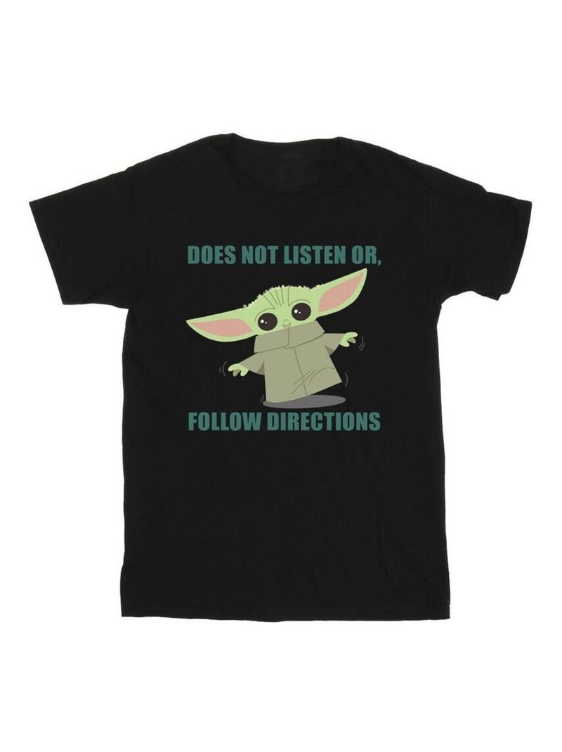 T-shirt the mandalorian does not listen - la guerre des étoiles Noir - Kiabi