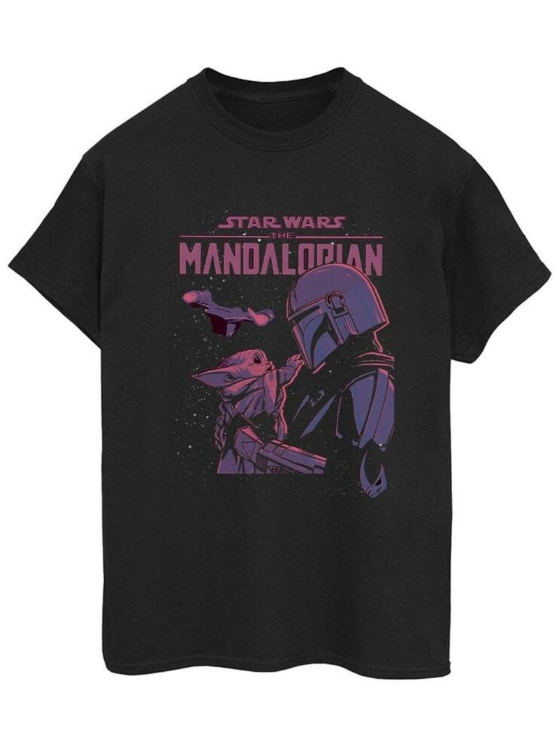 T-shirt the mandalorian hello friend - la guerre des étoiles Noir - Kiabi