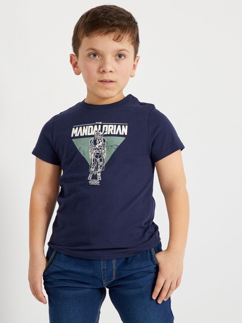T-shirt 'The Mandalorian' 'Star Wars' Bleu - Kiabi