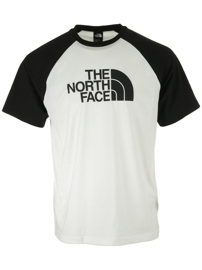 T-shirt The North Face M S/S Raglan Easy Tee Blanc Noir - Kiabi