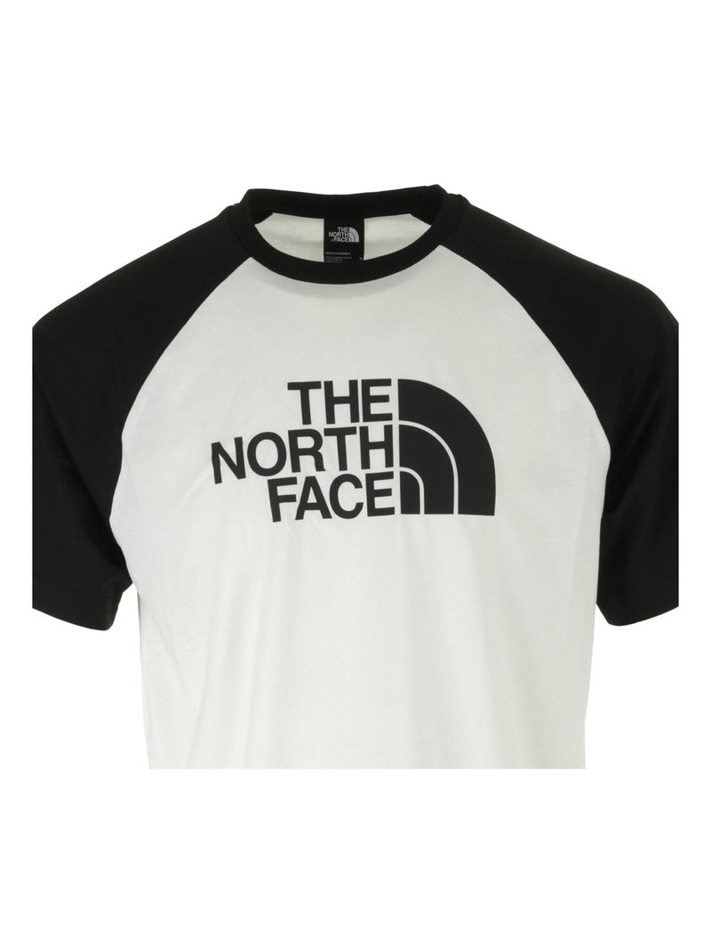 T-shirt The North Face M S/S Raglan Easy Tee Blanc Noir - Kiabi