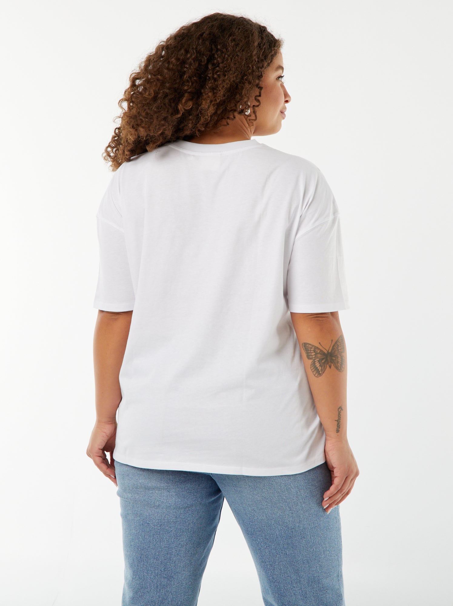 T-shirt Femme The Rolling Stones - Motif Langue Classique, Blanc, 100% Coton, Licence Officielle