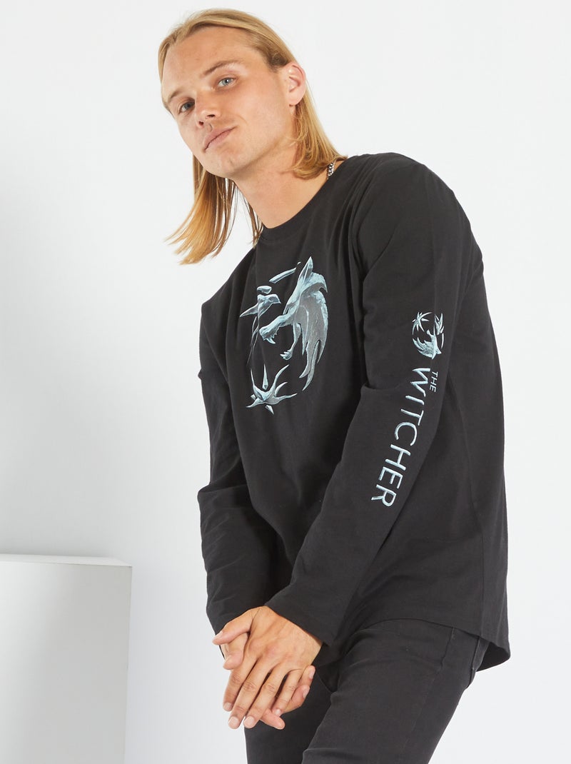 T-shirt 'The Witcher' à manches longues noir - Kiabi