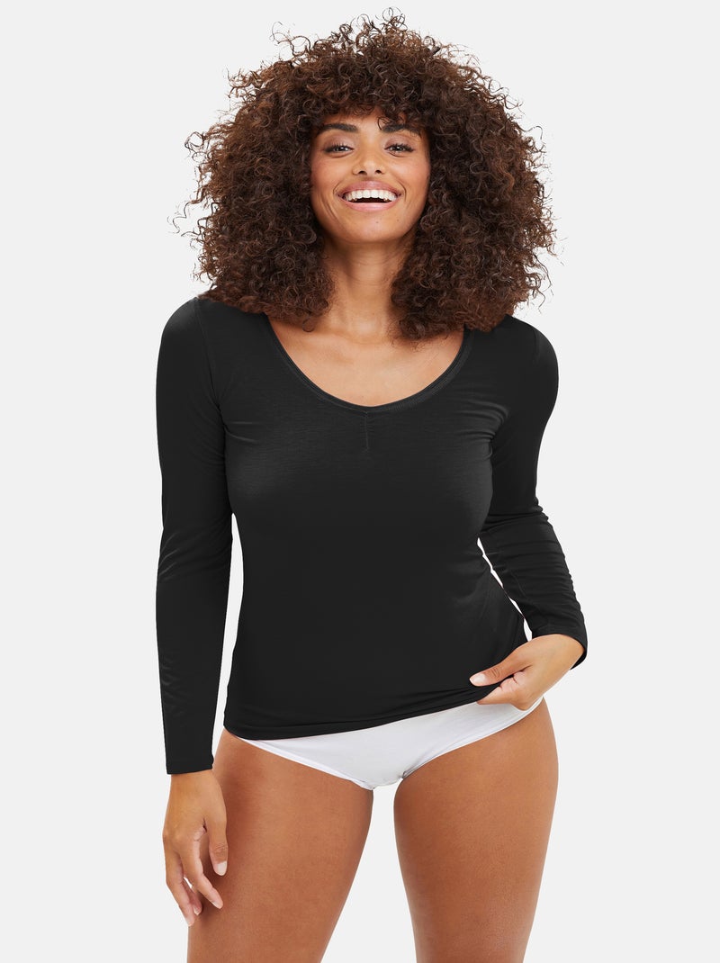 T-shirt thermique Chill Sans Complexe Noir - Kiabi
