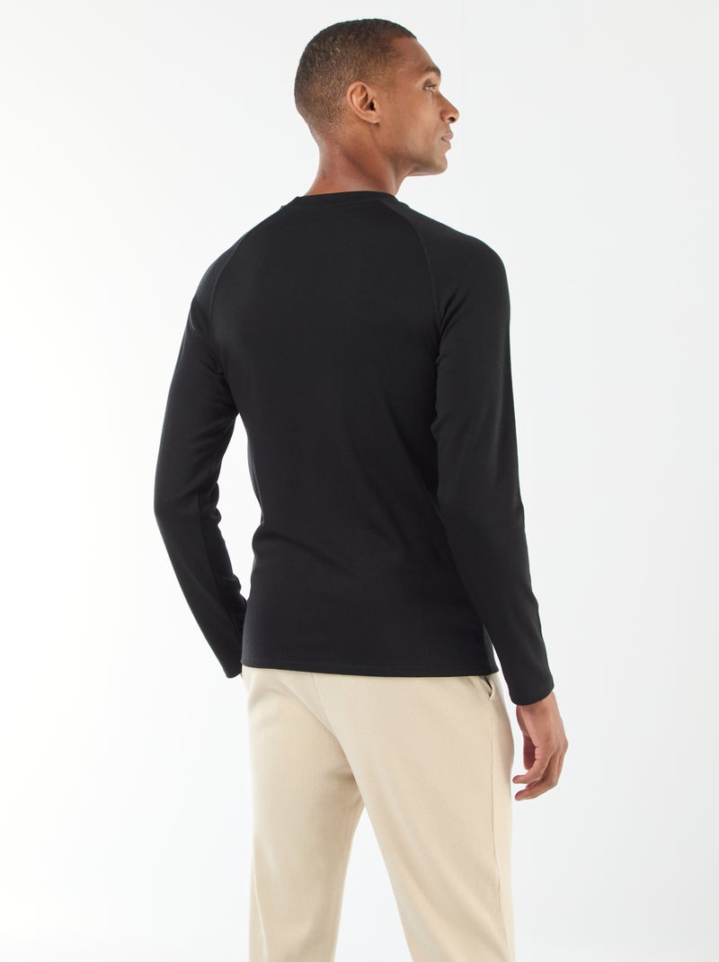 T-shirt thermique Noir - Kiabi